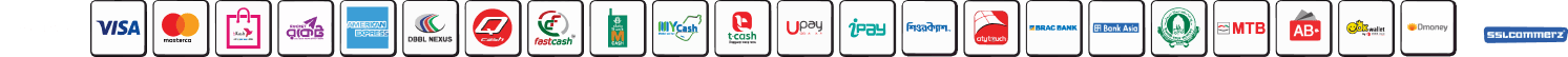 Accepted payment methods: Visa, Mastercard, bKash, Nagad, Rocket and more